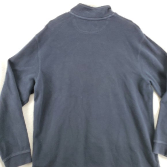 Chaps Shirt Men's Long Sleeve 1/4 Zip Pullover Sweatshirt Blue Extra Large - Picture 11 of 12